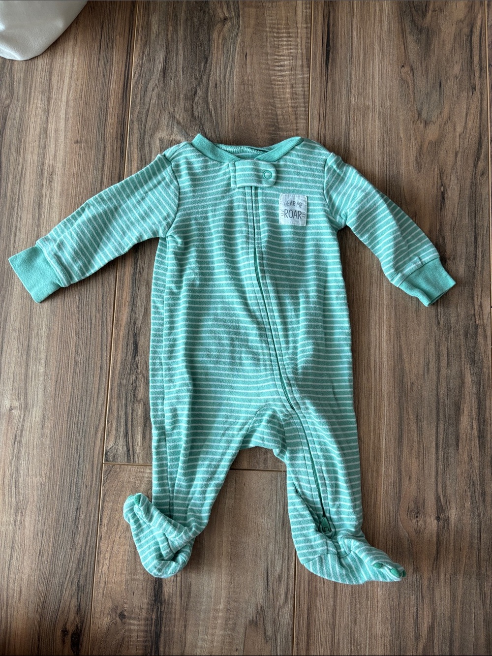 Carter's Green Dinosaur Footed One-Piece 0-3M